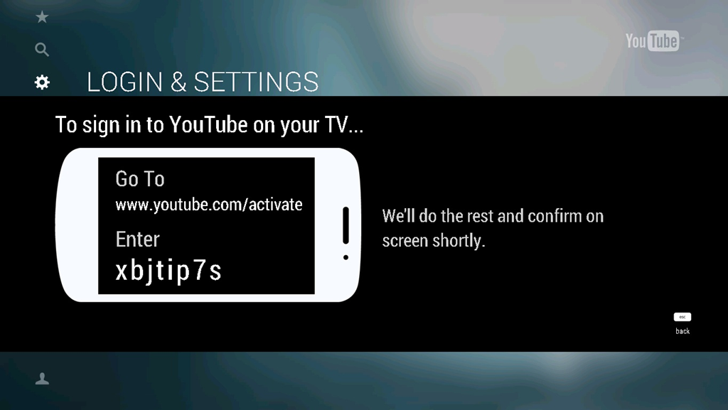youtube tv activate code